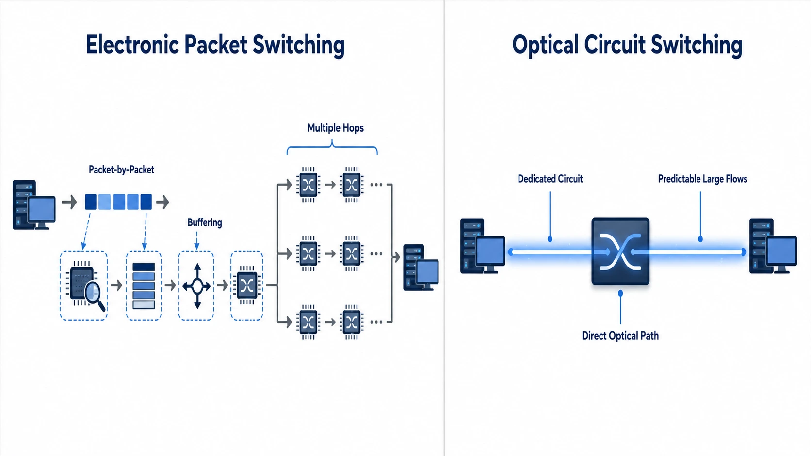 comparing-traditional-electronic-packet-switching-with-an-Optical-Circuit-Switch-