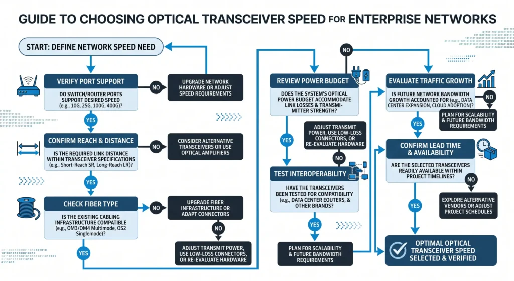 optical-transceiver-buying-checklist-flowchart