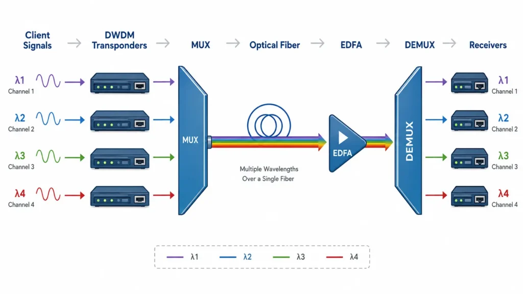 How does WDM Work Diagram