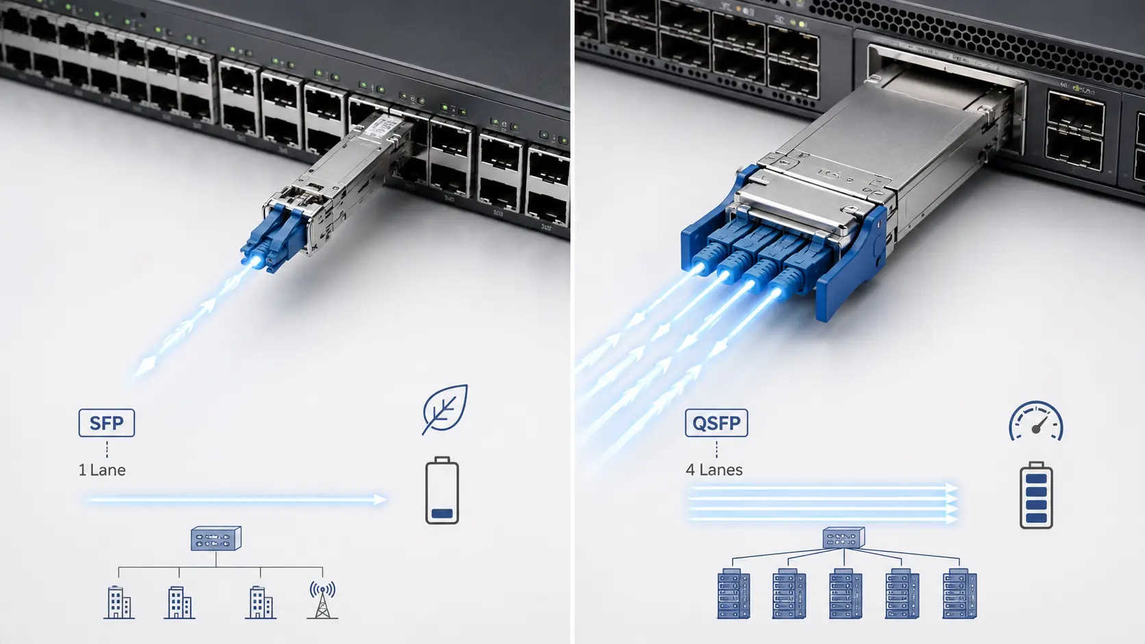 SFP vs QSFP Key Differences