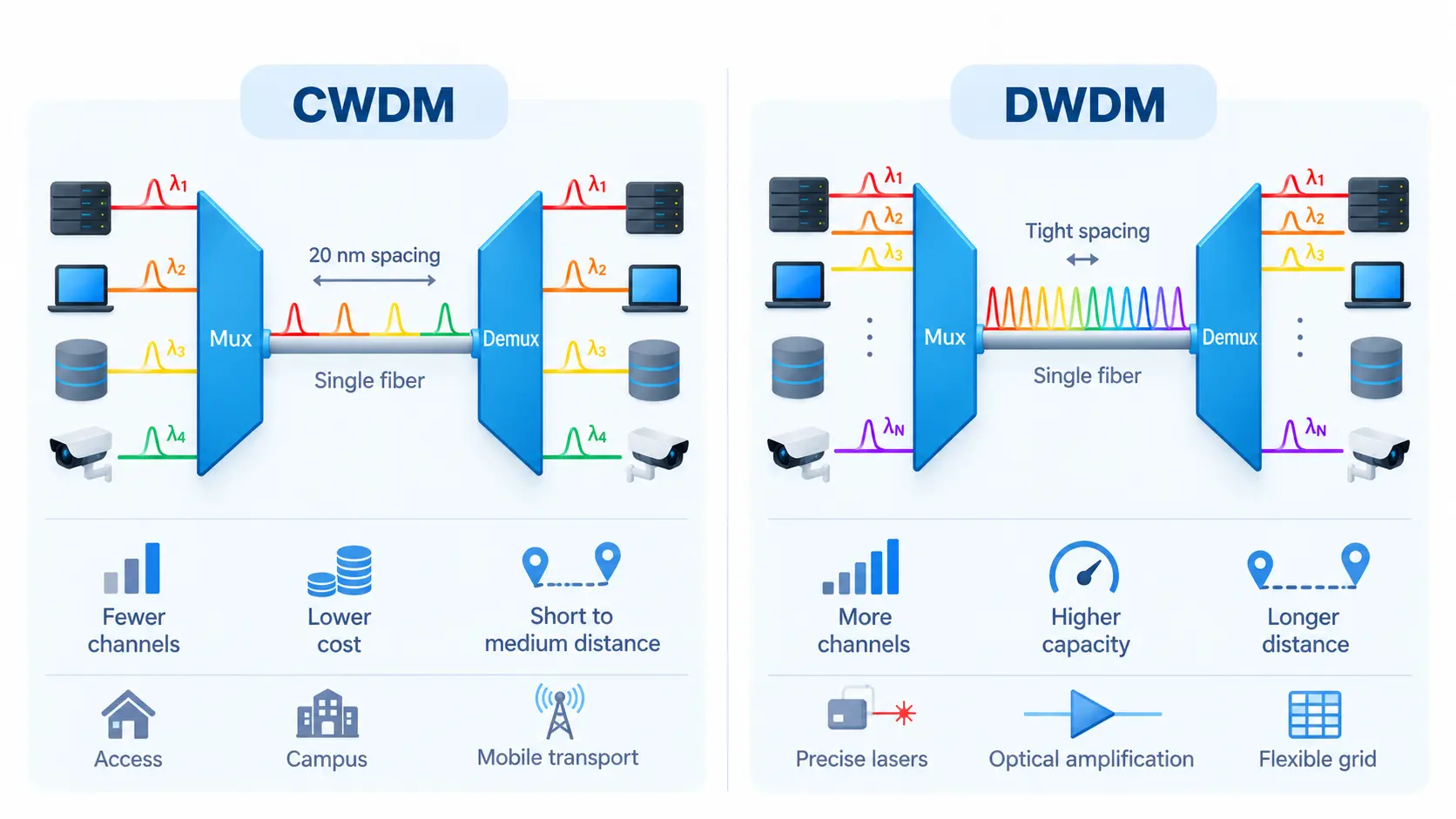 CWDM vs DWDM